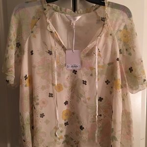 Large Floral Lauren Conrad Blouse NWT